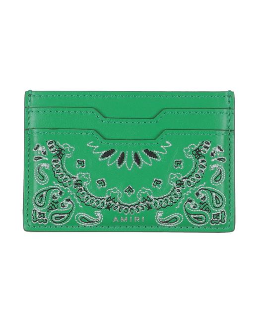 Amiri Green Cardholder for men