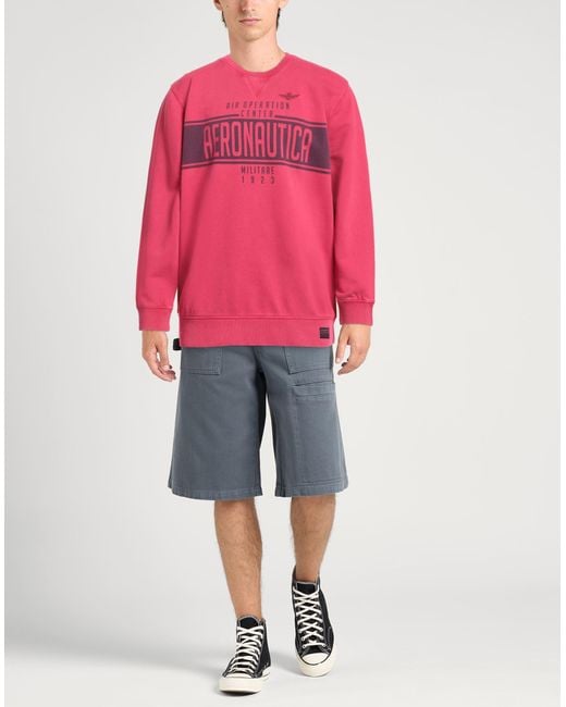 Aeronautica Militare Pink Sweatshirt for men