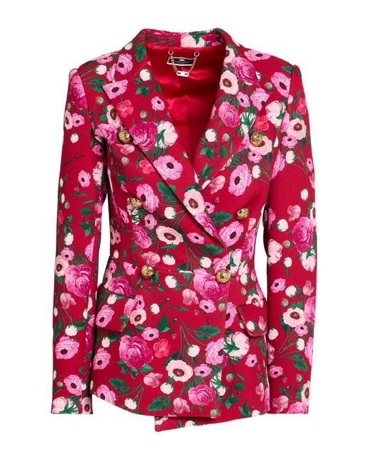 Elisabetta Franchi Red Garnet Blazer Polyester, Elastane