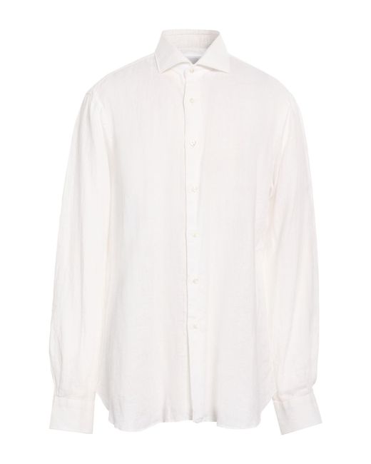 Barba Napoli White Culto Shirt Linen for men
