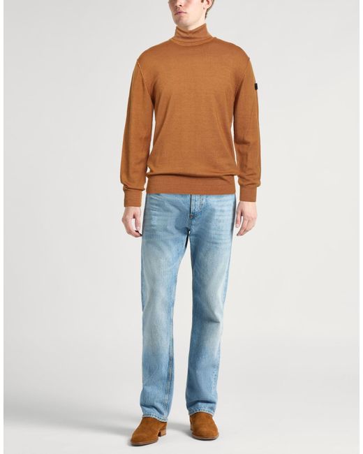 Peuterey Brown Camel Turtleneck Wool for men