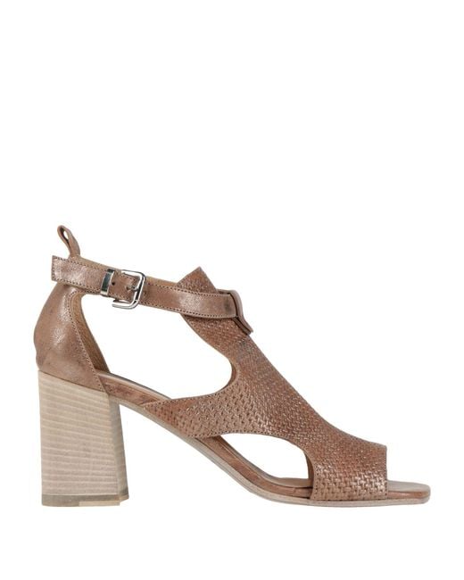 Laura Bellariva Brown Camel Sandals Leather