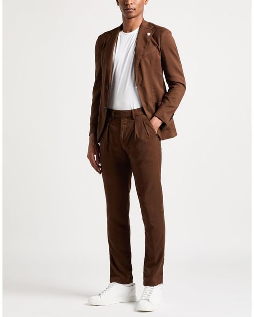 Lardini Brown Suit Wool for men
