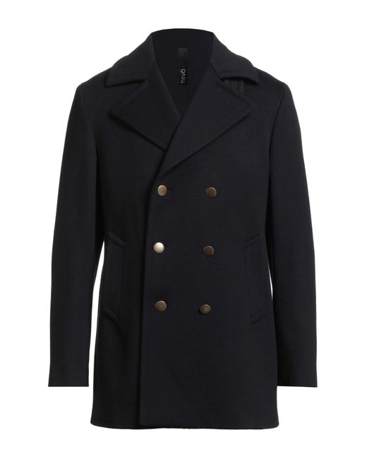 Hevò Blue Midnight Coat Virgin Wool for men