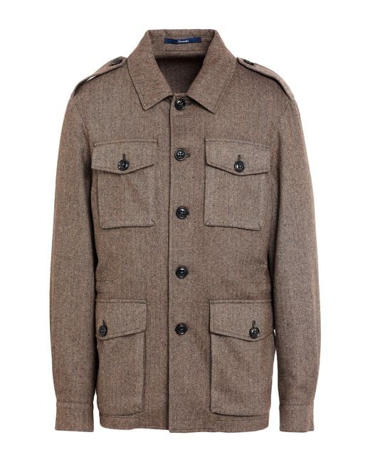 Drumohr Brown Dark Jacket Virgin Wool, Polyester for men