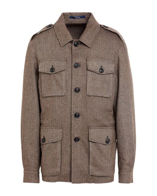 Drumohr Brown Dark Jacket Virgin Wool, Polyester for men