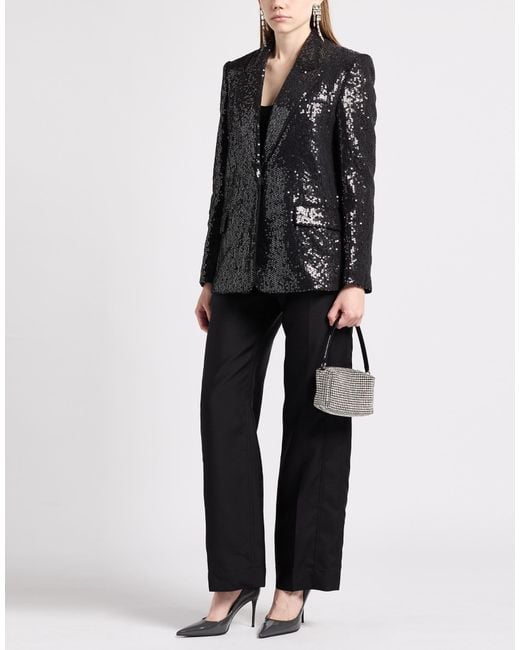 MSGM Black Blazer Cotton, Polyamide, Polyester