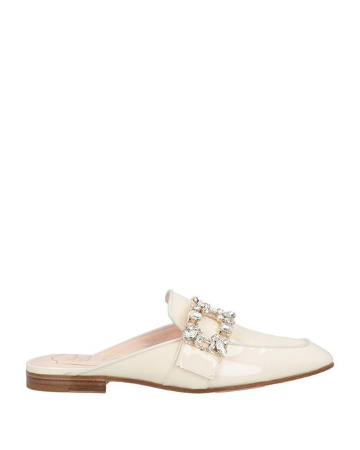 Roger Vivier White Ivory Mules & Clogs Leather