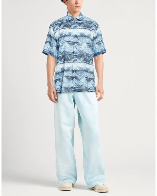 Missoni Blue Shirt Linen for men