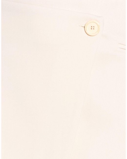 Semicouture Natural Mini Skirt Polyester, Virgin Wool, Elastane