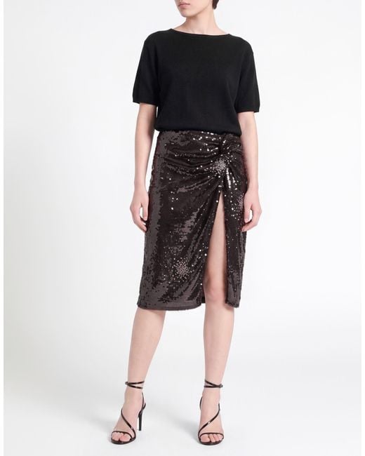 DES_PHEMMES Gray Midi Skirt Polyester