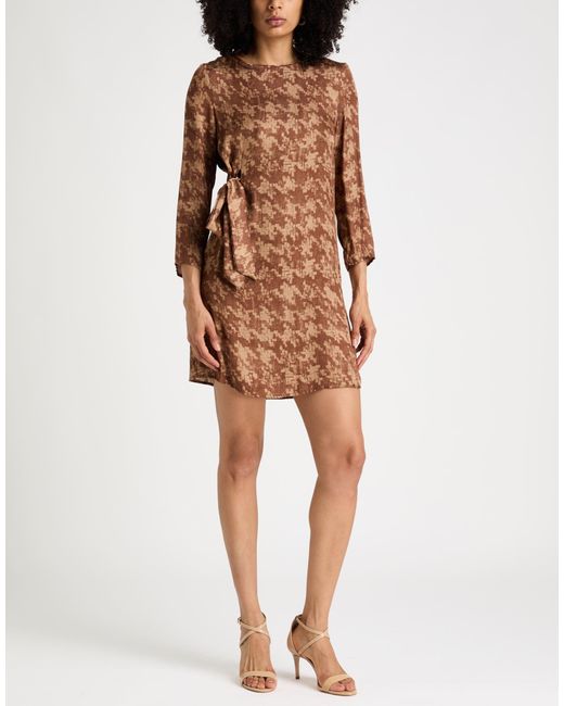 Manila Grace Brown Mini Dress