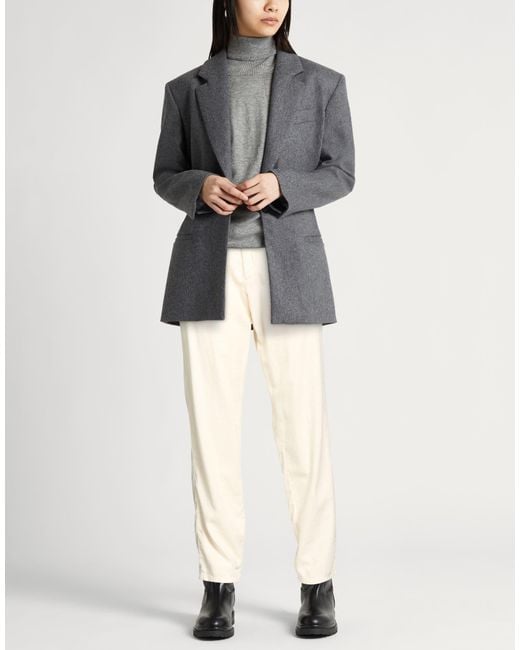 White Sand Natural Pants Cotton, Viscose, Wool