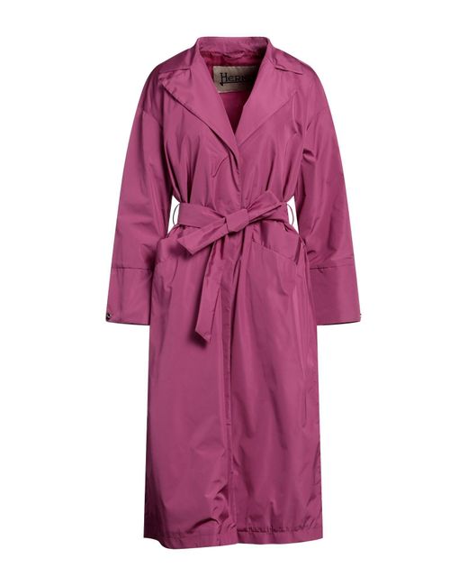 Herno Purple Overcoat & Trench Coat