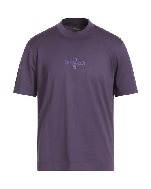 Emporio Armani Purple T-Shirt Cotton for men