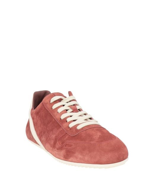 Rick Owens Red Sneakers Leather