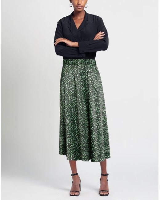 Shirtaporter Green Light Midi Skirt Polyester