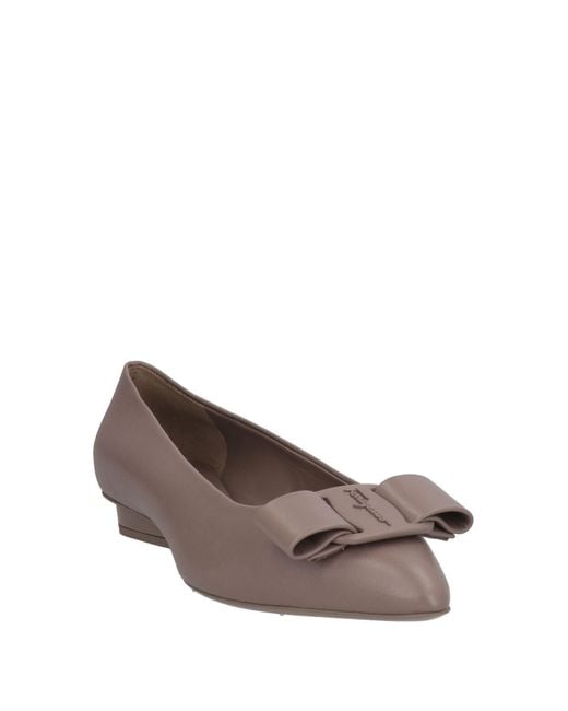Ferragamo Gray Ballerina