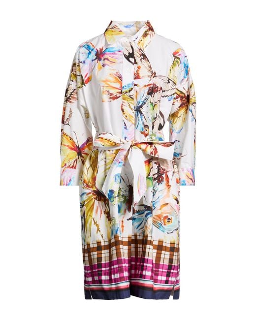 Sara Roka White Midi Dress Cotton