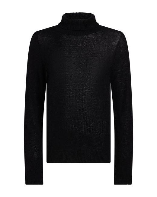 Bruno Manetti Black Turtleneck Cashmere