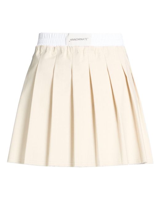 hinnominate Natural Mini Skirt Polyester, Viscose, Elastane