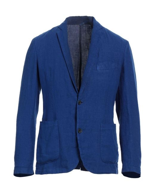 120% Lino Blue Blazer for men