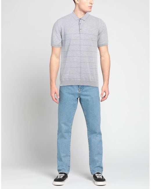Heritage Gray Polo Shirt Cotton, Linen for men