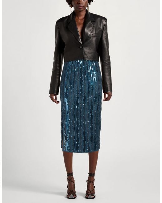Pennyblack Blue Midi Skirt Polyester, Elastane