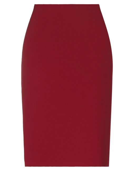 Emporio Armani Red Brick Midi Skirt Viscose, Polyamide, Elastane