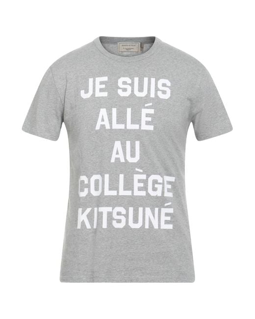 Maison Kitsuné Gray T-Shirt Cotton for men