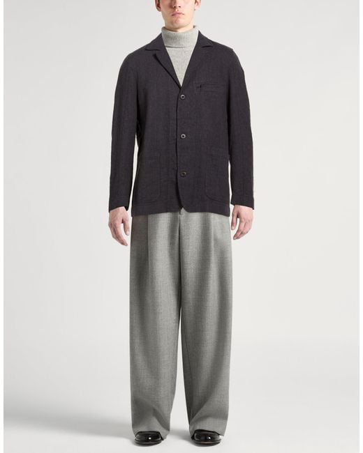 Crossley Blue Charcoal Blazer Cotton, Linen for men