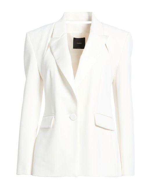 Pinko White Blazer Polyester, Elastane