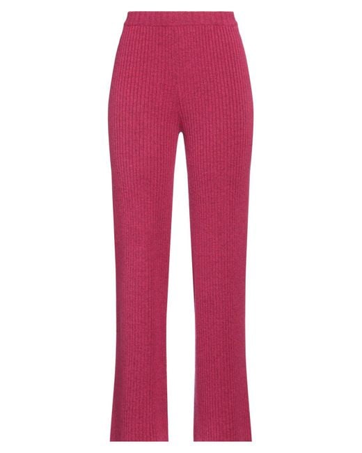 Kontatto Red Fuchsia Pants Acrylic, Polyamide, Wool, Elastane