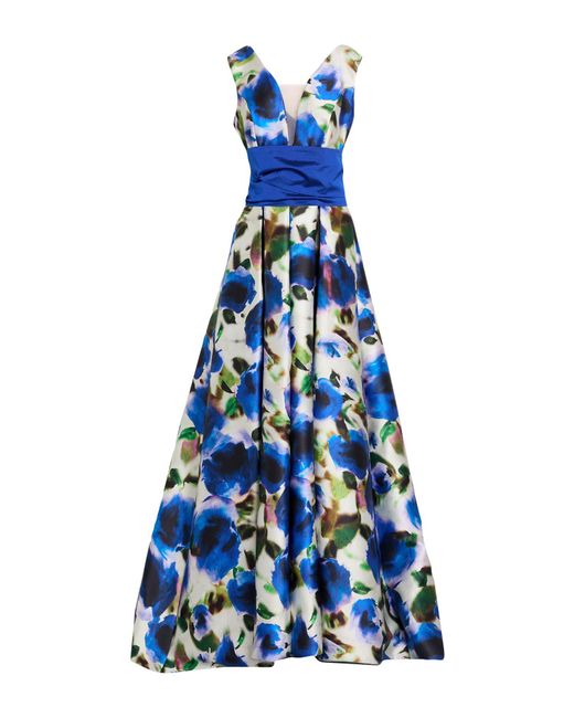 CAROL RUIZ COUTURE Blue Maxi Dress Polyester