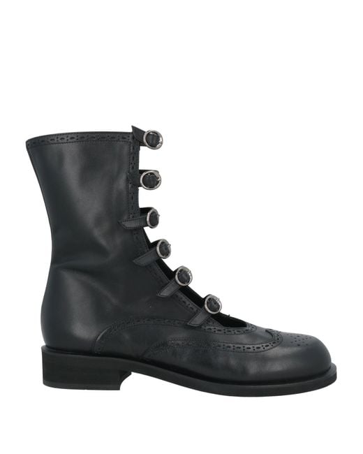 Emporio Armani Black Ankle Boots Leather