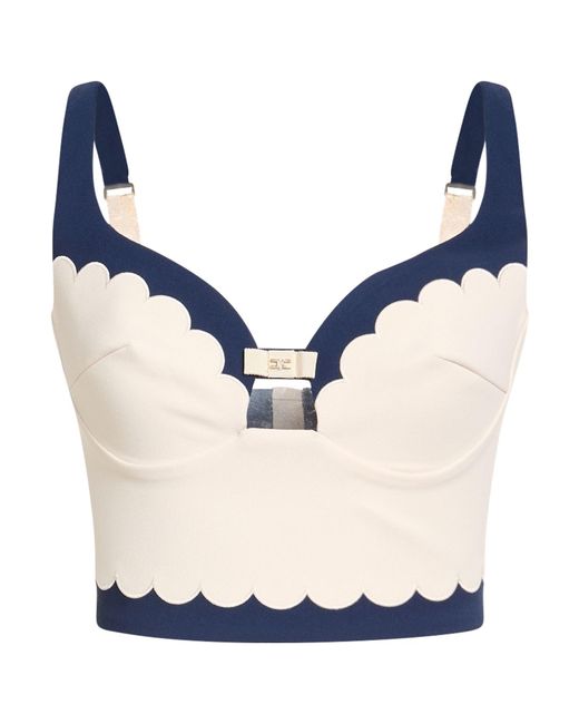 Elisabetta Franchi Blue Top Polyester, Elastane