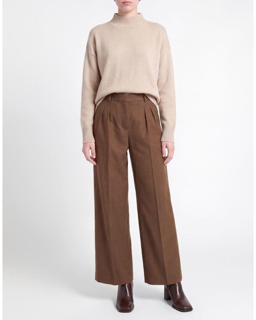 Circolo 1901 Brown Dark Pants Virgin Wool, Cashmere, Polyamide