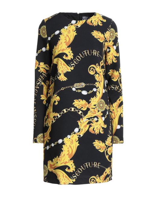 Versace Jeans Couture Black Mini Dress Polyester, Elastane