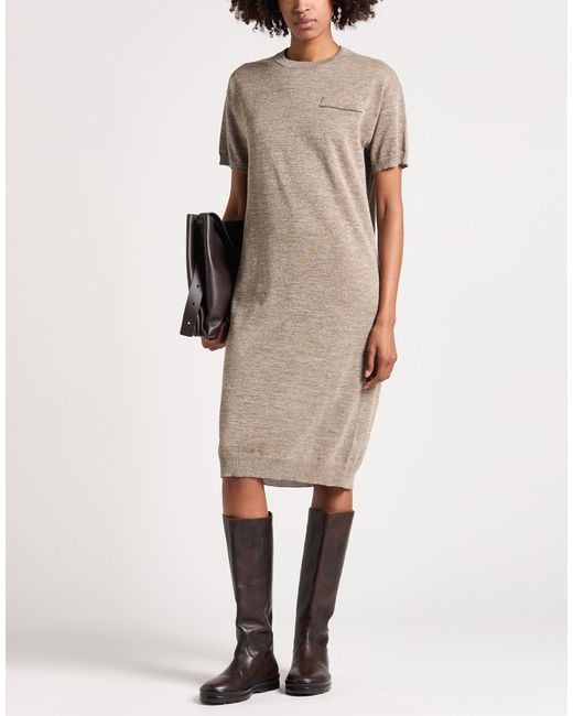 Brunello Cucinelli Natural Midi Dress