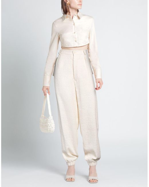 Cellar Door White Ivory Pants Cotton, Polyamide, Viscose