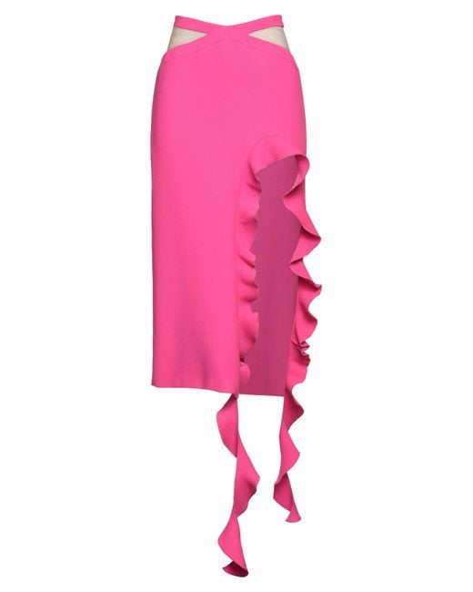 David Koma Pink Midi Skirt