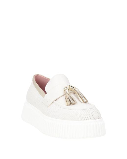 Lorenzo Mari White Loafers Leather