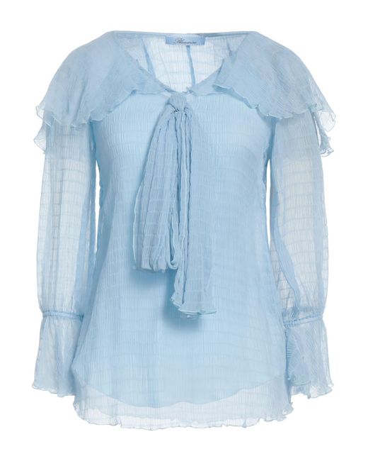 Blumarine Blue Top Silk, Elastane, Acetate