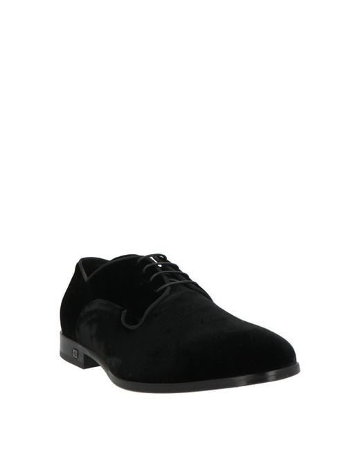 Baldinini Black Lace-Up Shoes Textile Fibers for men
