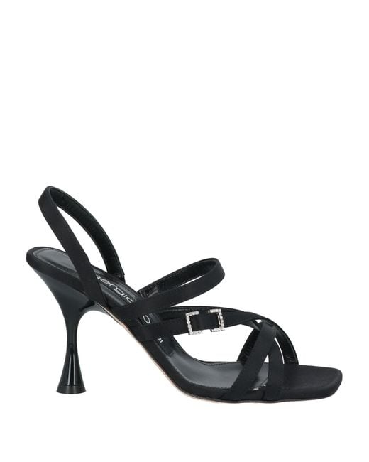 Sergio Rossi Black Sandals Textile Fibers