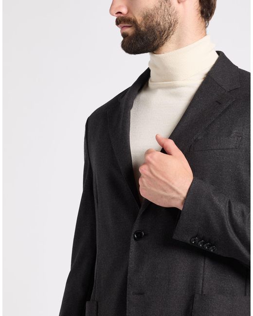 Lardini Black Suit Wool, Polyester, Elastane for men