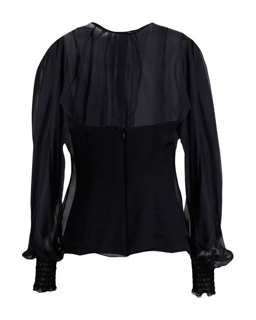 Cushnie Chiffon Blouse in Black | Lyst