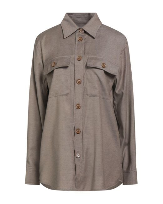 Drumohr Brown Shirt Virgin Wool, Viscose, Elastane