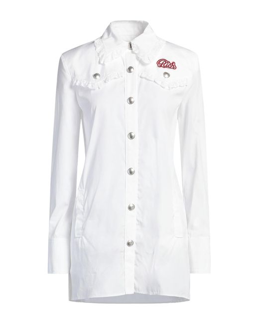 Alessandra Rich White Mini Dress Cotton, Polyamide