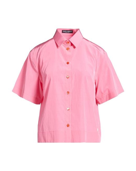 Dolce & Gabbana Pink Shirt Viscose, Cotton